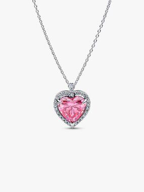 Pandora Pink Halo Heart Collier Necklace